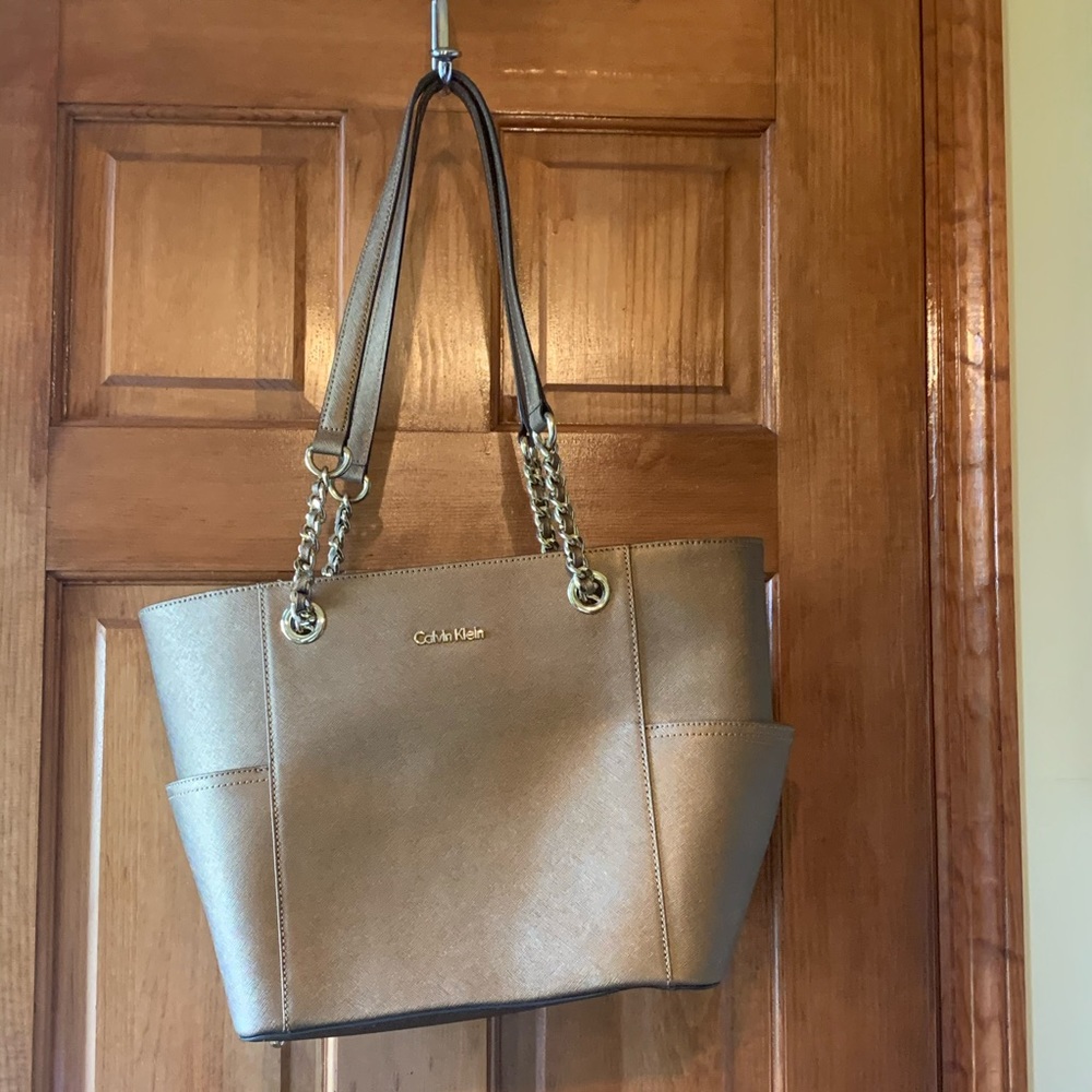 Calvin Klein gold bag with chain straps